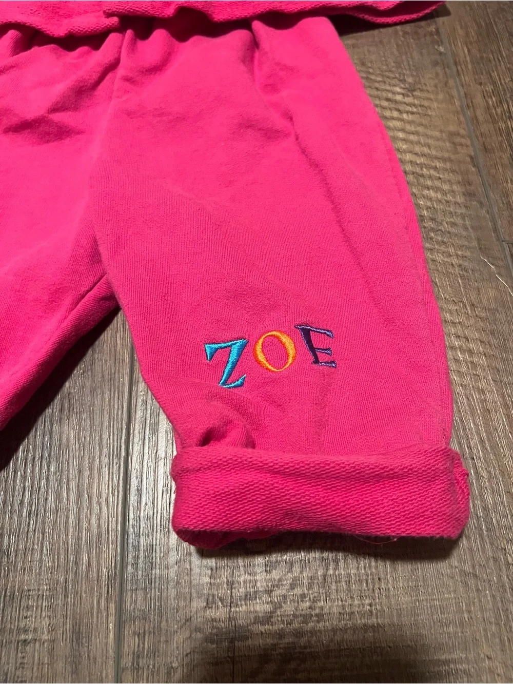Vintage Sesame Street Zoe Girls' Hot Pink Pajama Set with Elmo Pockets
